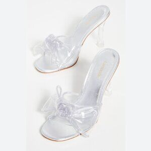 Larroude Mariah Vinyl Bow Heels Size 6.5